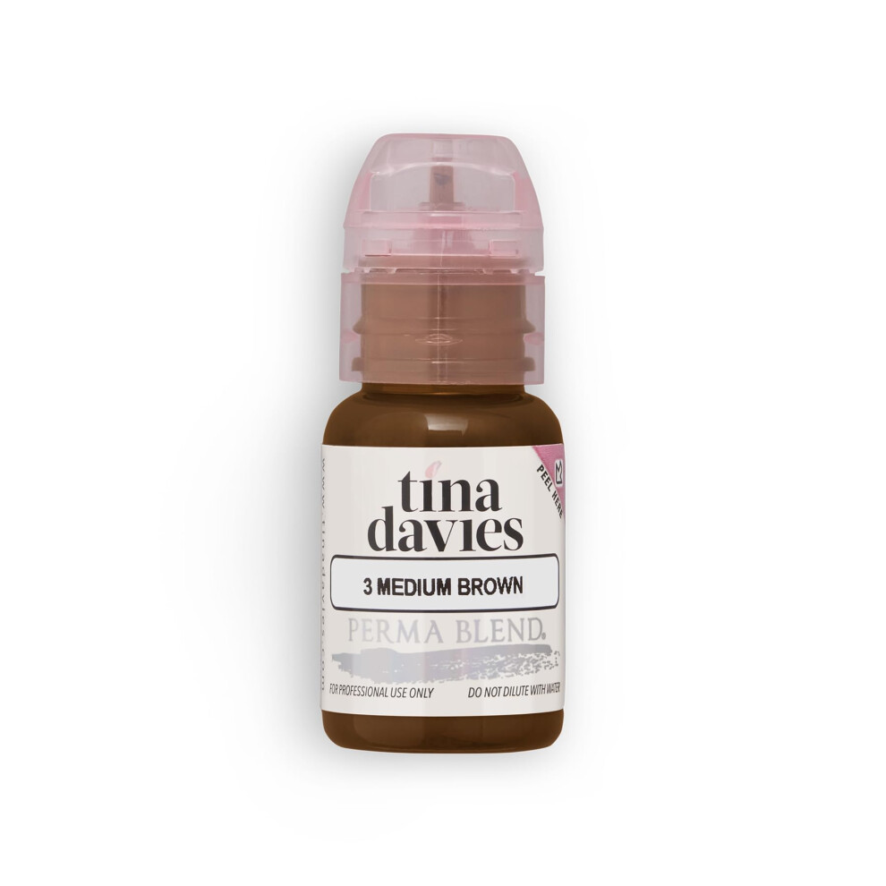 Tina Davies Brown Professional X Perma Blend Brow Pigment - Permanent Eyebrow Makeup - Colours Heal True To Tone - High Retention - 15Ml (Medium )