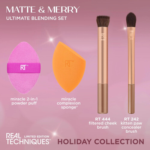 Real Techniques Real Techniques Matte & Merry Ultimate Blending Kit, 4 Piece Limited Edition Gift Set 2