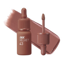 Peripera Ink the Velvet Lip Tint - High Pigment Color, Longwear, Weightless, Not Animal Tested, Gluten-Free, Paraben-Free (43 CAFFEINE NUDE, 4g)