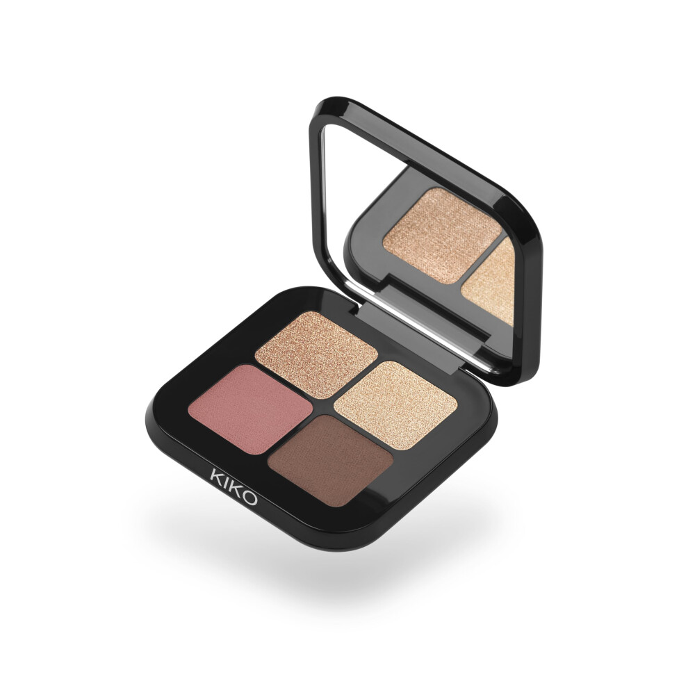 Kiko Milano Bright Quartet Eyeshadow Palette 02 | Palette With Four Baked Eyeshadows For Wet And Dry Use