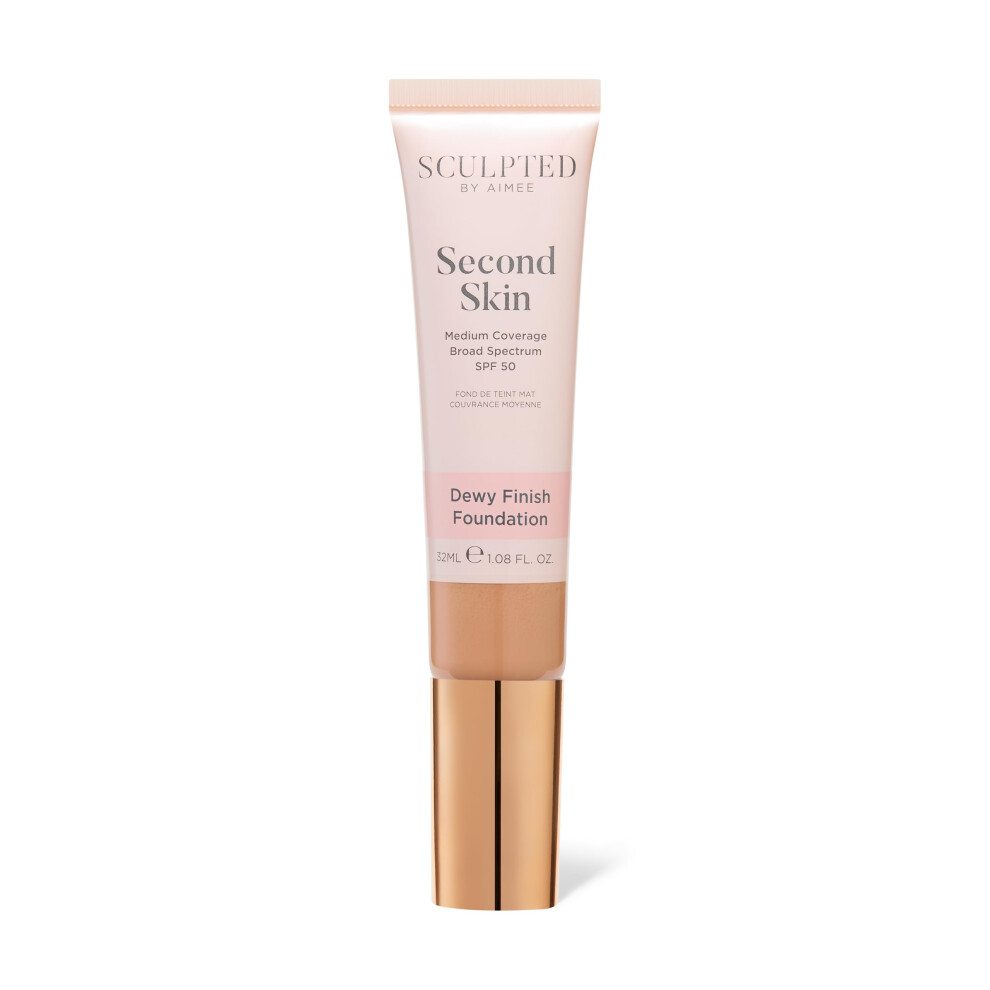 Sculpted By Aimee Connolly Second Skin Dewy Liquid Face Foundation From Sculpted By Aimee - 32Ml Buildable, Medium Coverage Foundation With Dewy Finish, Hyaluronic Acid,