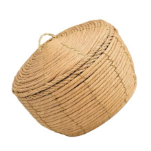 Large Round Wicker Storage Basket with Lid for Toys Pantry MultiPurpose Home Organization