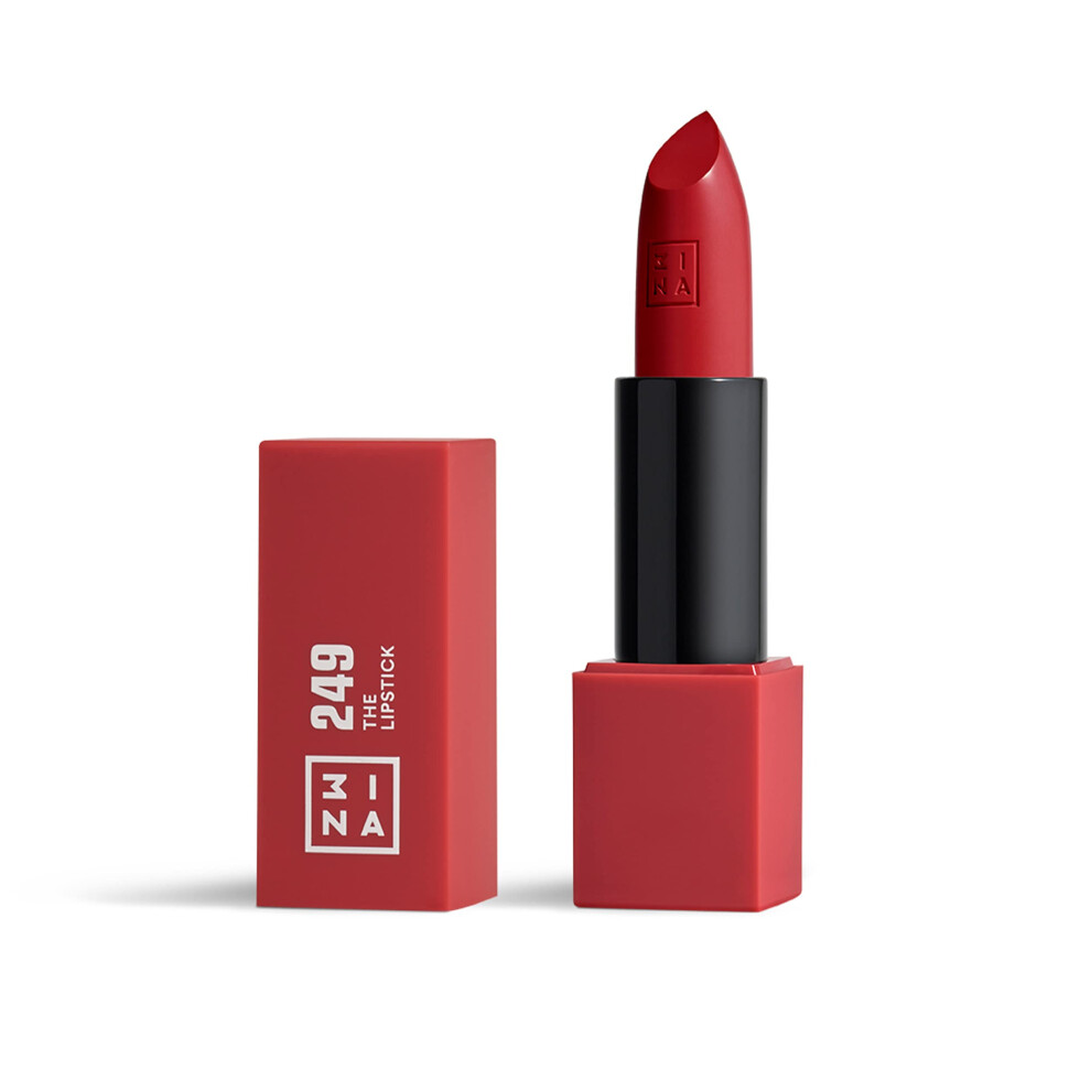 3Ina Red Makeup - Vegan - The Lipstick 249 - Vivid - Highly Pigmented Shades - Moisturizing Creamy Texture - Smooth Formula - Intense Color - Shiny