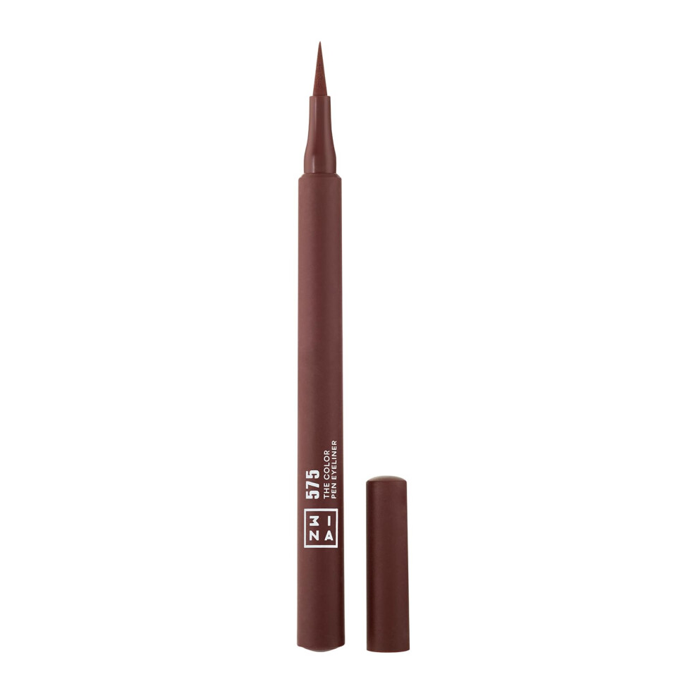3Ina Brown Makeup - The Color Pen Eyeliner 575 - Liquid Eyeliner - 10H Longwear Smudge-Proof Formula For Sensitive Eyes - Precise Felt Tip Matte Liner