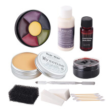 Mysense Liquid Latex Scar Wax SFX Makeup Kit for Fake Scars Wounds Burns With 6 Color Bruise Wheel Face Body Paint Stage Blood Coagulated Blood Gel