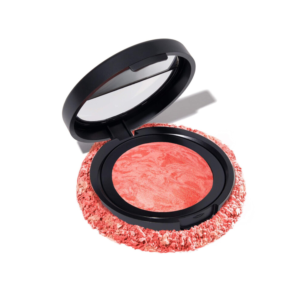 Laura Geller Beauty Laura Geller New York Baked Blush-N-Brighten Marbleized Blush For Cheeks - Natural Finish - Buildable Color (114 Cherry Custard)