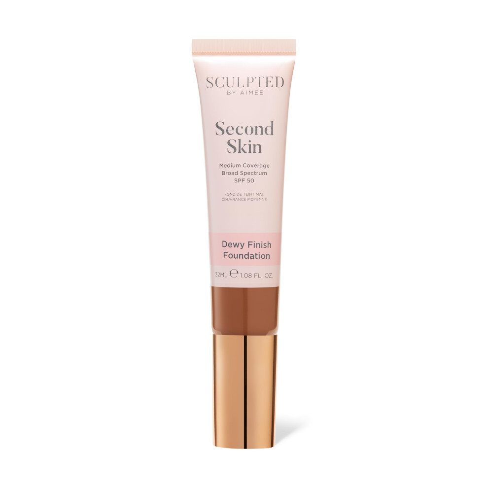 Sculpted By Aimee Connolly Second Skin Dewy Liquid Face Foundation From Sculpted By Aimee - 32Ml Buildable, Medium Coverage Foundation With Dewy Finish, Hyaluronic Acid,