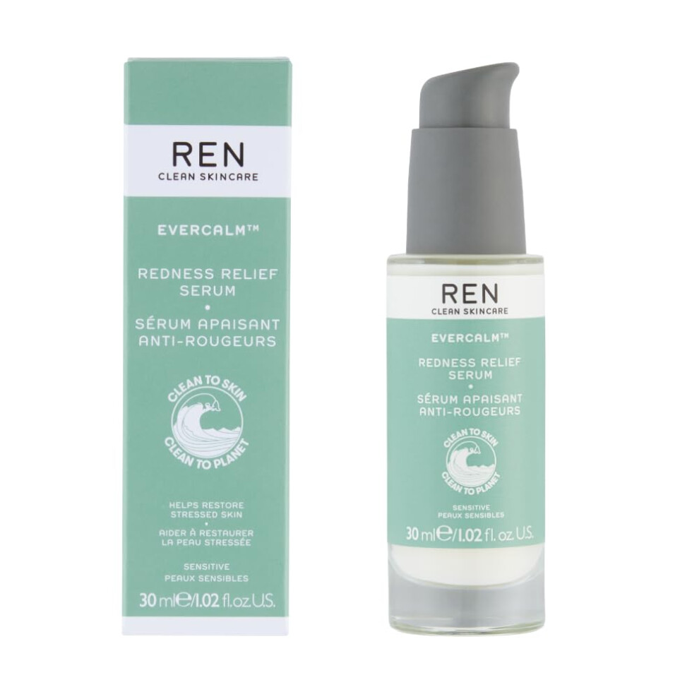 Ren Clean Skincare Ren Evercalm Redness Relief Serum ? Reduces Redness, Soothes & Strengthens Skin Barrier For Sensitive Skin, 30Ml