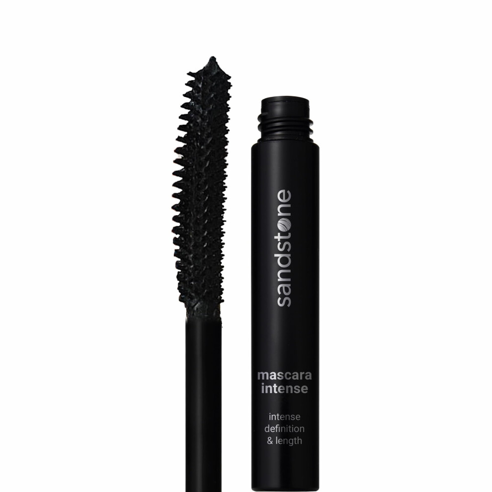 Sandstone Scandinavia Mascara Intense For Sensitive Eyes - Hypoallergenic, Smudge-Proof & Sweat-Resistant - Intense Volume & Length - Fragrance-Free,