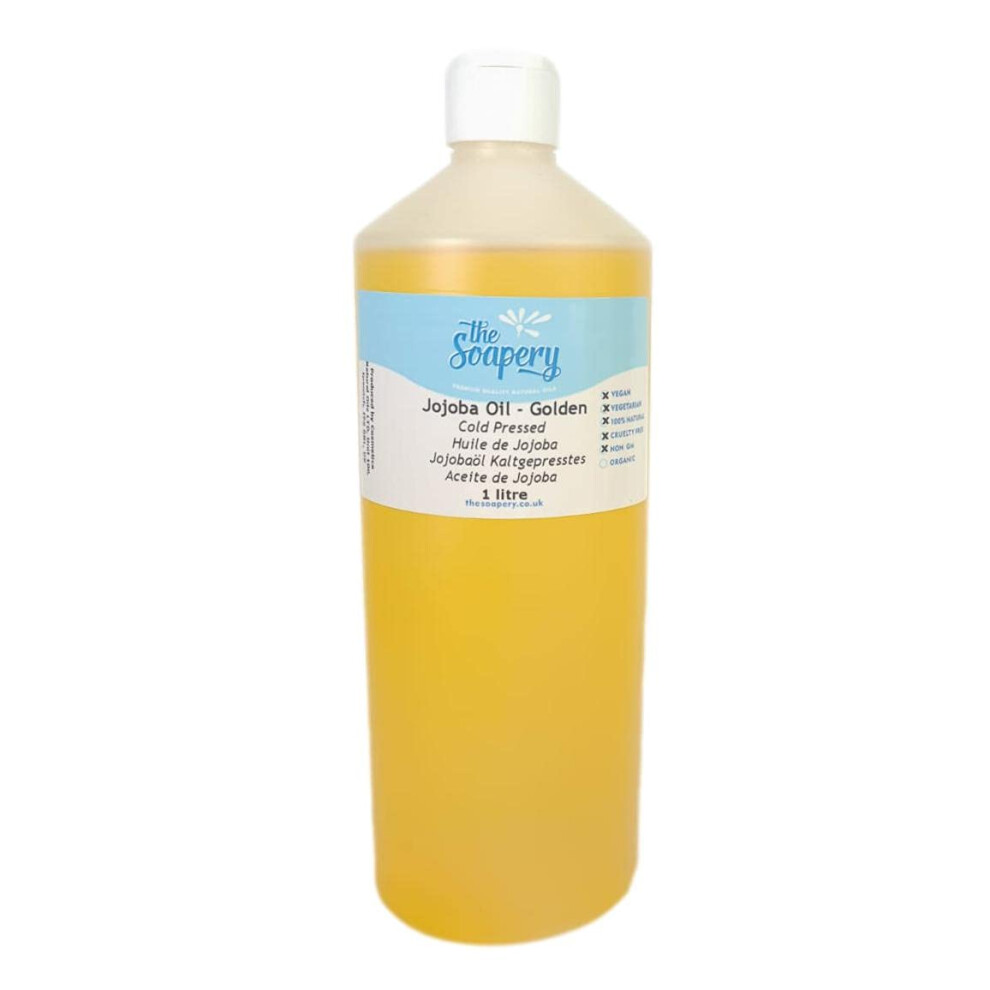 The Soapery Golden Jojoba Oil 1 Litre - 100% Pure, Unrefined And Natural