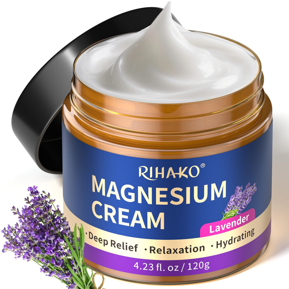 Rihako Cream Magnesium For Sleep, Natural Mg Butter For Muscle Relaxation, Topical Magnesium For Restless Legs Syndrome Relief, Soothing Butter For Leg