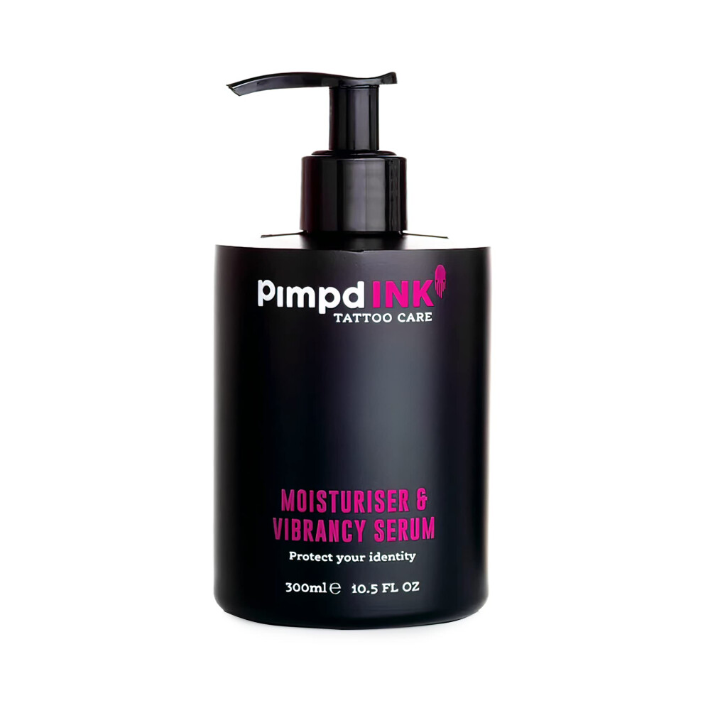 Pimpdink Moisturiser & Vibrancy Serum Tattoo Aftercare For Protecting And Restoring Your Inks Colours (300Ml Pump Bottle)
