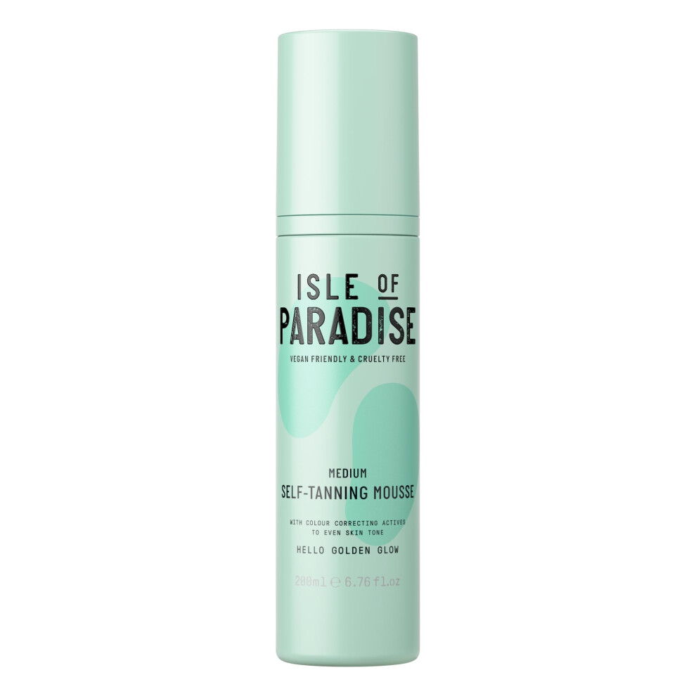 Isle Of Paradise Self Tan Mousse, Medium (200 Ml) Self Tanning Foam, Natural Ingredients & Vegan (Packaging May Vary)