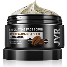 Face Scrub for Men, JVR Coffee Facial Scrub for Deep Exfoliating, Cleansing, Removing Blackheads, Ingrown Hair, Pre-shave Soften, Improve Dark Spot