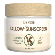 Natural Beef Tallow Sunscreen SPF 30: Instant Sun Protection with 100% Grass Fed Tallow and Zinc Oxide - Deep Hydration & Non-Greasy Formula for