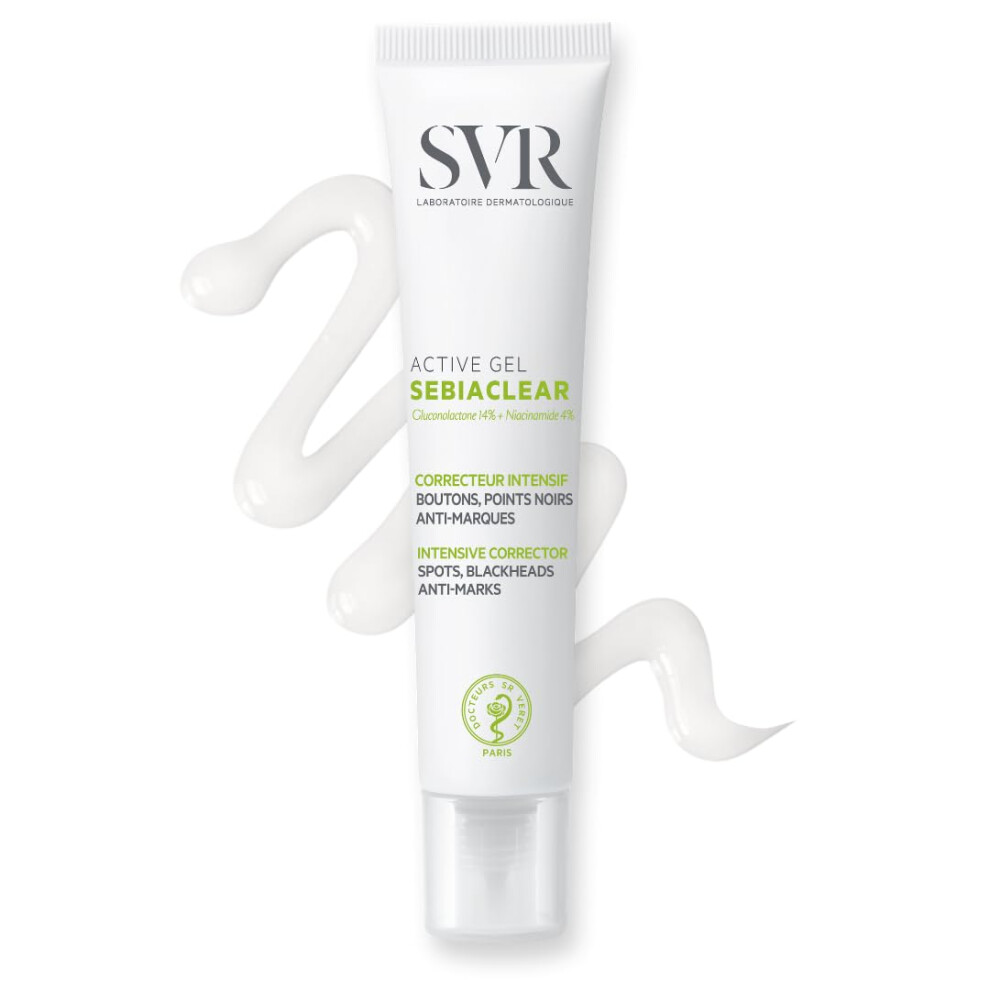 Svr Cream Sebiaclear Active - Anti-Blemish Face Gel- For Acne-Prone, Oily, Combination Skin, Intensive Corrector For Whiteheads, Blackheads And