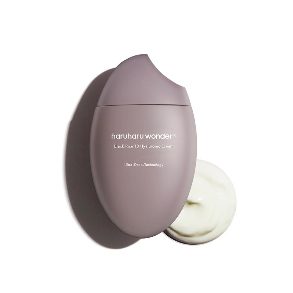 Haruharu Black/Cream Wonder Rice 10 Hyaluronic Face Moisturizer, Vegan, Cruelty Free, Daily Skincare, Korean Skincare, 50Ml