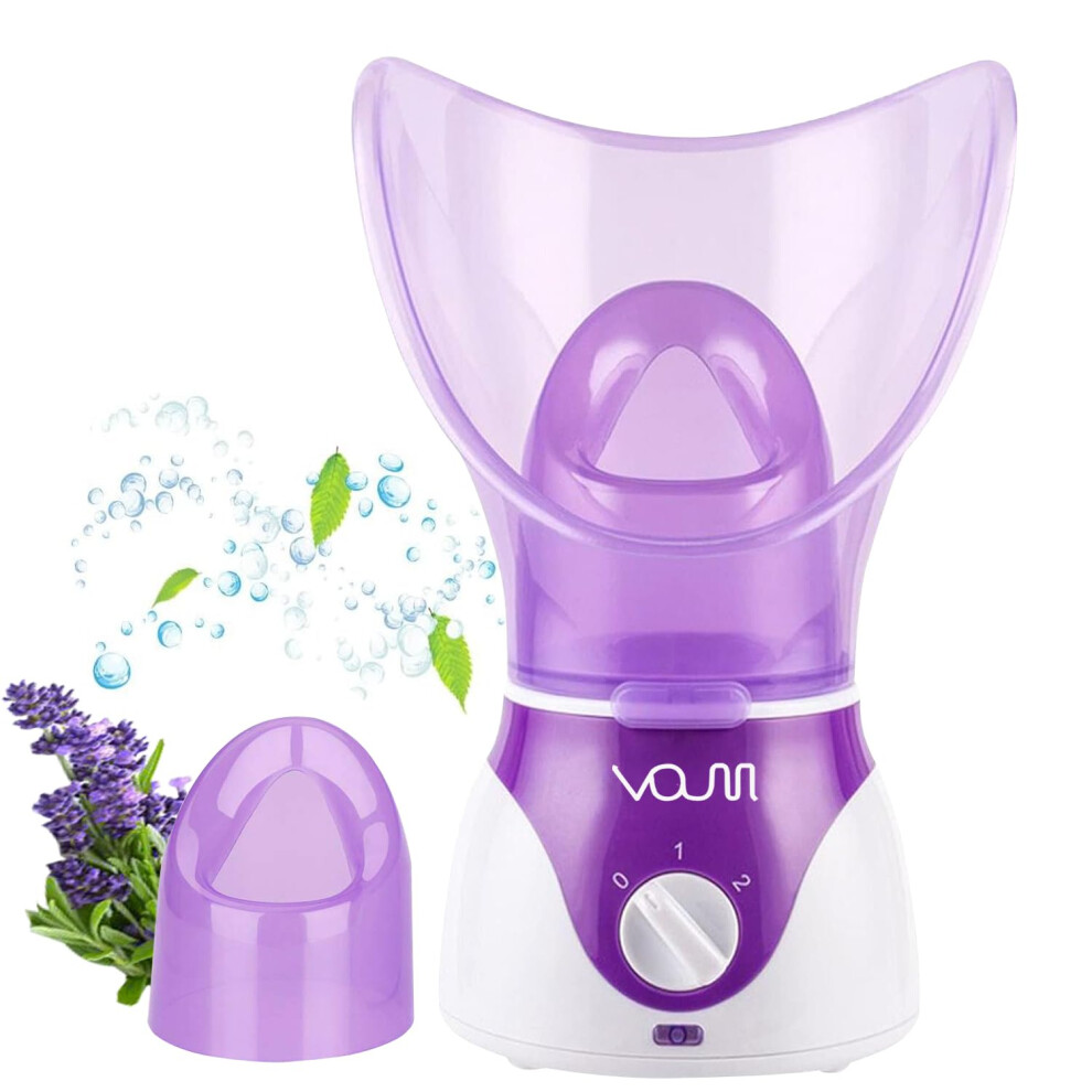 Voum Purple Facial Steamer, Face Steamer For Facial Deep Cleaning Home Facial Sauna Spa Sinuses Humidifier Atomizer Warm Mist Unclogs Pores Unisex (Purple)