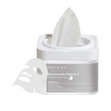 Mary&May Niacinamide Vitamin C Daily Mask - Quick Dispenser Type Korean Face Mask Sheet for Radiance Clear Skin - Dark Spot Correction and Luminous