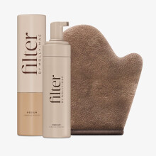 Filter By Molly-Mae Sunkissed Bundle | Medium Self Tan Mousse | Fast Drying Streak Free Fake Tan | Bronzed Glow | Large Double Sided Velvet Soft