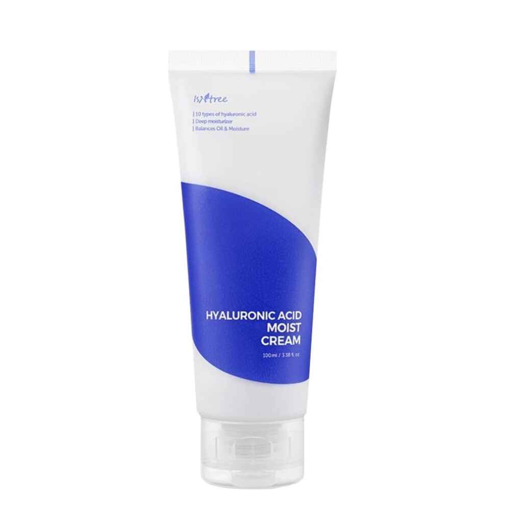 Isntree Hyaluronic Acid Moist Cream 100Ml, 3.38 Fl.oz | Korean Skincare | Deep Hydration For Dry Skin | Balances Oil & Moisture | Lightweight &