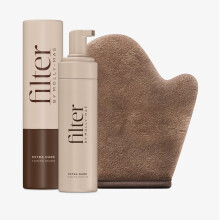 Filter By Molly-Mae Sunkissed Bundle | Extra Dark Self Tan Mousse | Fast Drying Streak Free Fake Tan | Bronzed Glow | Large Double Sided Velvet Soft