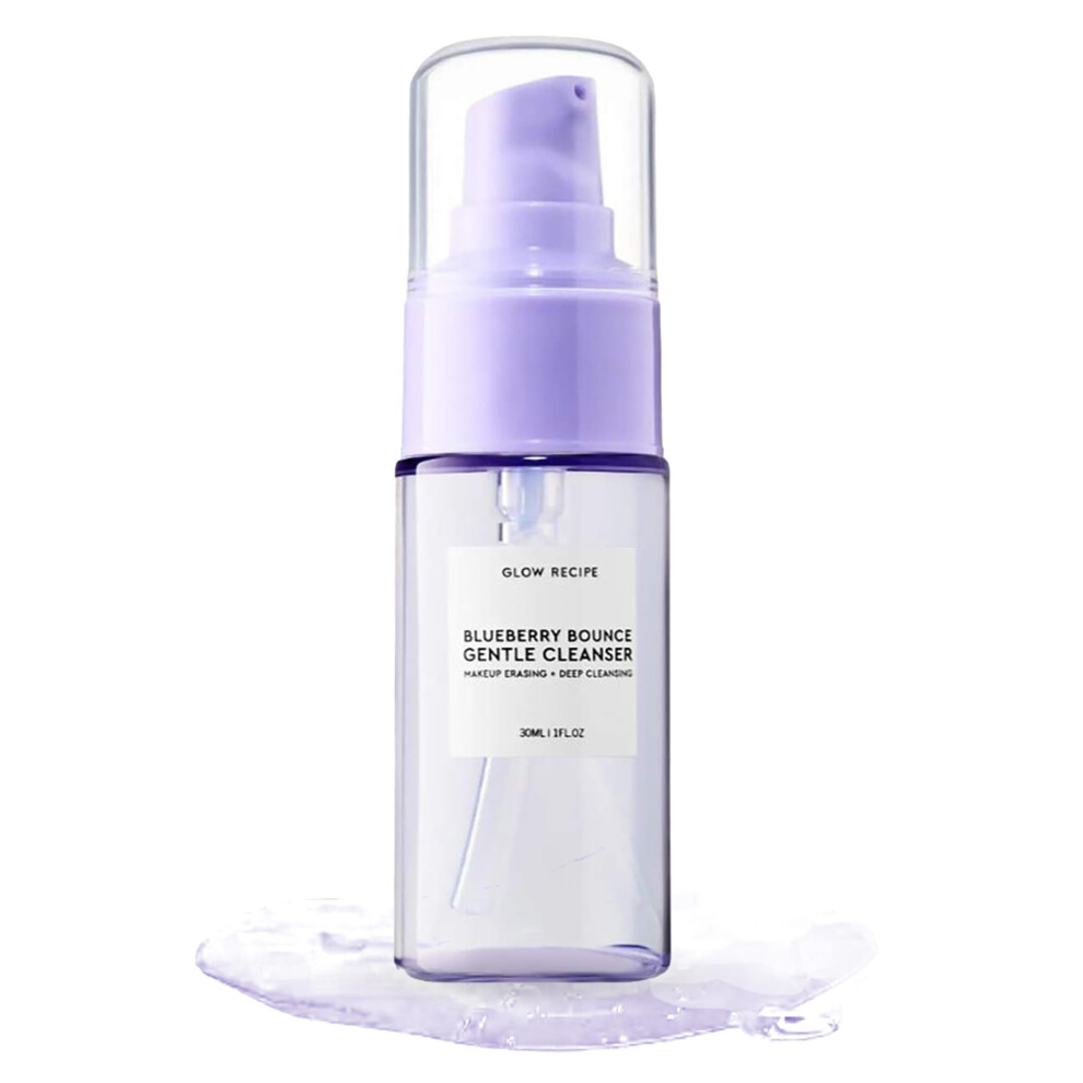 Glow Recipe Mini Blueberry Bounce Gentle Foaming Cleanser - Gentle Exfoliating Facial Cleanser With Hyaluronic Acid + Aha - Sulfate + Paraben-Free