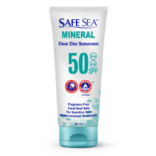 Safe Sea Zinc Oxide Sunscreen SPF50 | Clear Mineral Face Sunscreen Without White Cast | Anti-Jellyfish Sting Protective Lotion | Coral Reef Safe |
