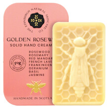 Golden Rosewood Hand Cream Bar ? 100% Natural Moisturiser for Very Dry Hands | With Beeswax, Cocoa Butter & Coconut Oil | Long-Lasting,
