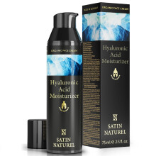Satin Naturel Hyaluronic Acid Face Moisturiser for Men 75ml - Organic Mens Skincare & Anti Aging face Cream with Aloe Vera - Day & Night Cream - Mens