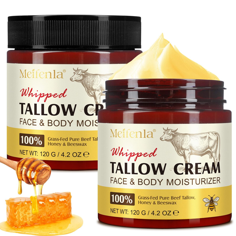 Lxitian Cream Beef Tallow Skin Care, 100% Grass Fed Beef Tallow Moisturiser For Face Body, Organic Tallow And Honey Balm, Unscented Natural Tallow Face For