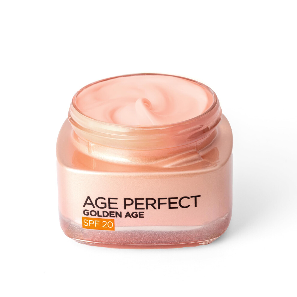 New L’oréal Paris L?Or?Al Paris Age Perfect Age Glowy Fortifying Rosy Spf 20 Day 60+, Moisturise And Reactivates Radiance With Uv Protection, Peony Native Golden/Cream 108146731