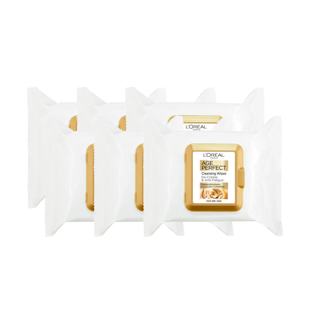 New L’oréal Paris L'or?Al Paris Age Perfect Cleansing Wipes Designed For Mature Skin, Formulated With Pro-Calcium & Sweet Almond Oil, Cleanse & Revive Skin, 25 Wipes, 3.60E+12