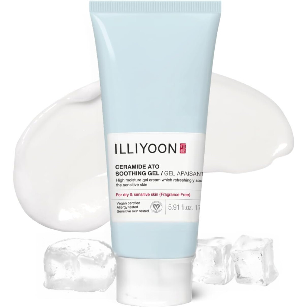 Illiyoon Ceramide Ato Soothing Gel (175Ml,5.91 Fl. Oz) | High Moisturizing Cooling Gel Lotion For Dry And Tired Sensitive Skin | Gentle For Infants