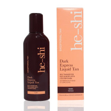 He-Shi Self Tan Express Instant Fake Tan Liquid ? Dark Natural Quick Dry Formula with Tropical Smell - Vegan & Cruelty Free - Dark Bronzing Glow