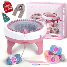 Knitting Machine, 40 Needles Smart Weaving Loom Round Knitting Machines, Knitting Board Rotating Double Knit Loom Kit for Sock/Hat/Pumpkin, Weaving