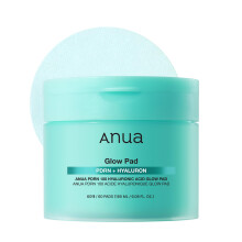 ANUA PDRN 100 Hyaluronic Acid Glow Pads, Glow-Plumping Korean Face Care for Daily Skincare & Makeup Prep, Dual-Sided TonerPad for Radiant Skin & Deep