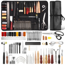 Nicpro 85PCS Leather Tooling Kit Leather Working Tools Kit with Custom Storage Bag, Adults Leather Making Craft Tools Beginner Kit for Stamping Sewing