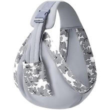 (gray) Baby Wrap Carrier, Breathable Newborn Baby Carrier, Adjustable 6D Mesh Baby Sling with Thickened Shoulder Straps and Storage Pouch