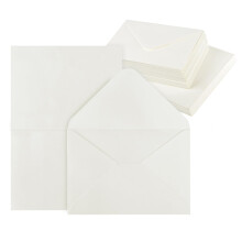 Mocraft 60 Blank Cards and Envelopes White Invitation Envelopes with Folding Plain Cards for Making Wedding Invitations, Birthday, Holiday, Greeting