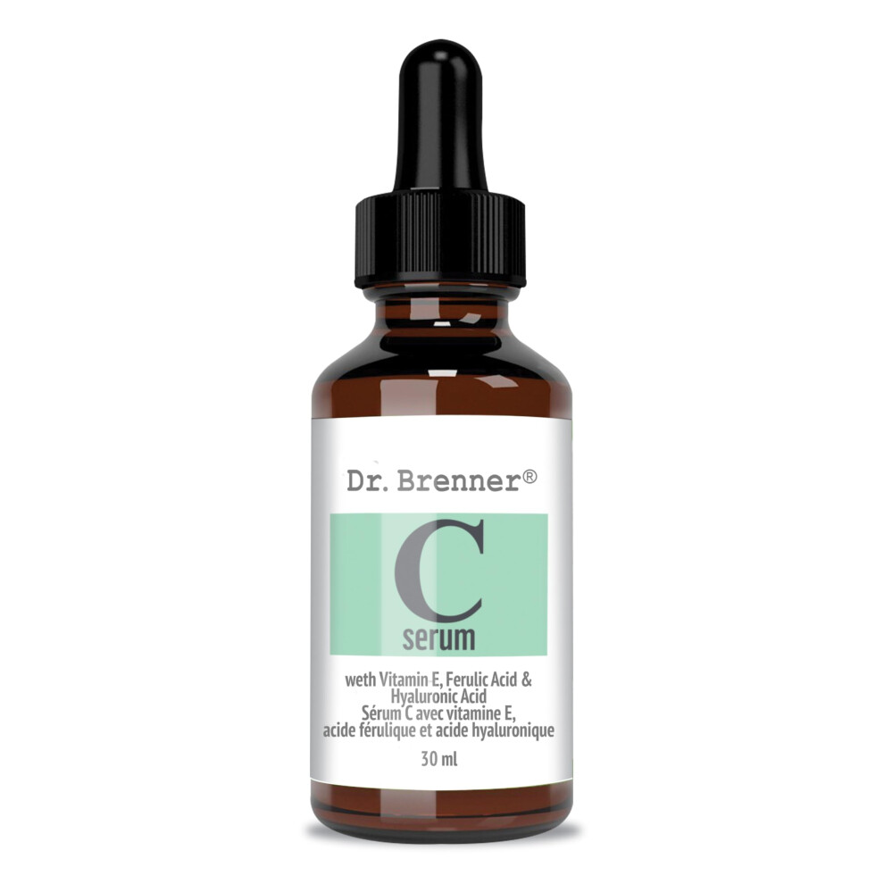 Dr. Brenner Vitamin C Serum 20% Pure L-Ascorbic Acid, Ferulic Acid, Vitamin E And Hyaluronic Acid For Face And Eyes 1Oz. By