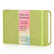 40 Sheets Watercolour Journal 10x15cm, 140 lb/300 GSM Watercolour Sketchbook Water Colour Paper Watercolor Notebook for Art Painting, Drawing, Mixed