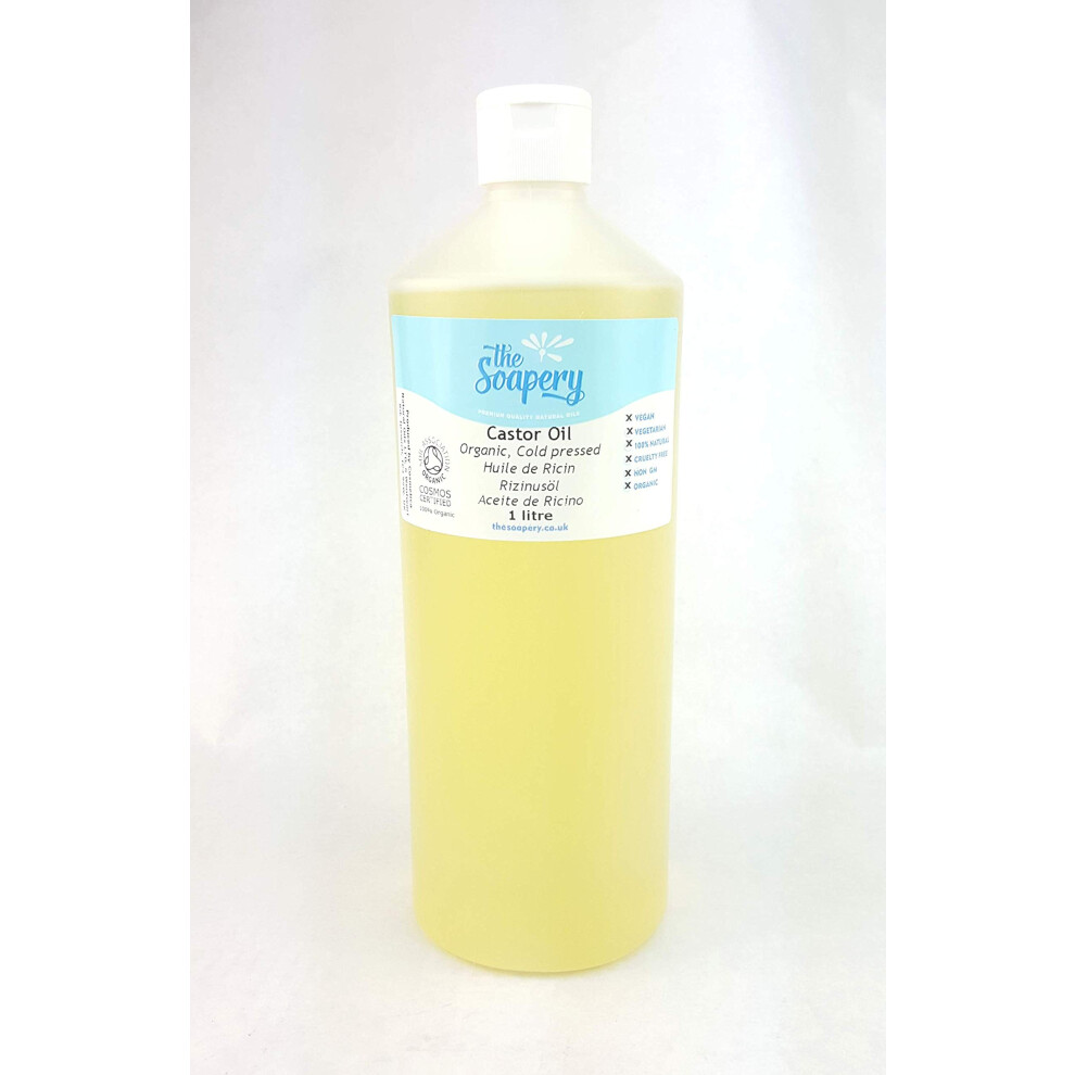 The Soapery Yellow Castor Oil Organic Cold Pressed 1 Litre - 100% Pure