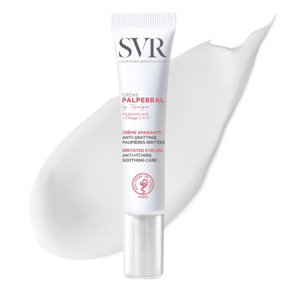 Svr Cream Palpebral Soothing Eczema Eye For Dry, Sensitive, Itchy, Flaky Eyelids Prone To Irritation And Blepharitis, Steroid-Free Formula, 15Ml