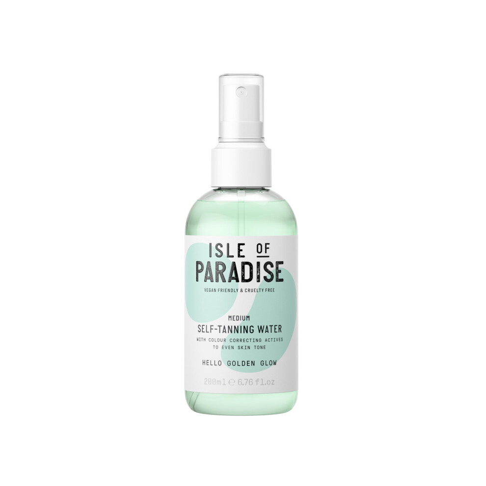 Isle Of Paradise Self Tan Water Medium (200 Ml) Hydrating Self Tanning Water Natural Ingredients & Vegan