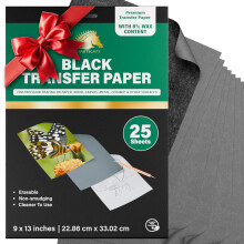 MyArtscape Graphite Transfer Paper - 9" x 13" - 25 Sheets - Waxed Carbon Paper for Tracing (Black)