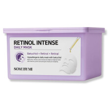 SOME BY MI Retinol Intense Daily Mask - 30 Sheets, 11.8Oz - Daily Mild Retinol Vegan Face Mask Sheet for Moisturizing and Glass Skin - Improvement of