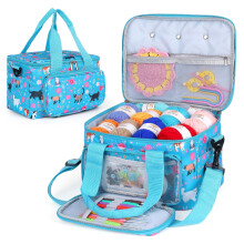 Coopay Knitting Bags for Wool Storage, Crochet Bags with Compartments, Portable Crochet Bag with Shoulder Strap, Knitting Bags and Knitting