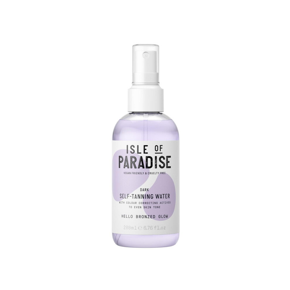 Isle Of Paradise Dark Self Tan Water (200 Ml) Hydrating Self Tanning Water Natural Ingredients & Vegan