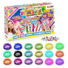 Craze Scoubidou Creative Box ? Silicone Scoobies Strings Kit with 36 Scooby Strings & 30+ Beads ? Friendship Bracelet Kit & Crafts Kit, Crafting Gifts